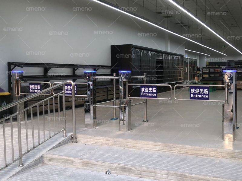 Chain supermarket installed cubic beauty supermarket swing gate ST100